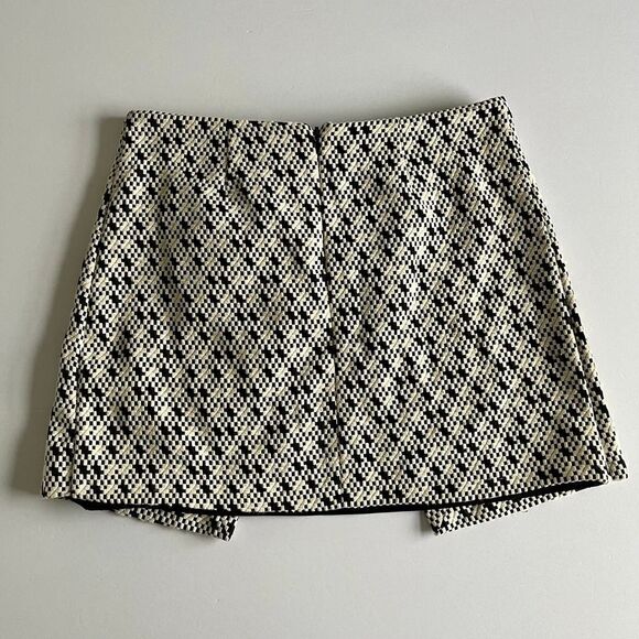 River Island Trendy Ivory Black Print Split Front Skirt Women's Size US XS UK 8 - Picture 4 of 12